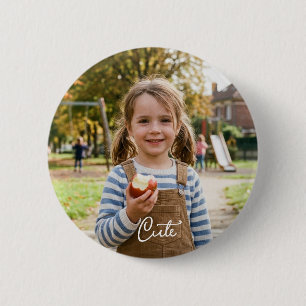 Mooie Meisje Foto Ronde Button 5,7 Cm
