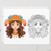 Mooie meisje kleurplaat (Voorkant)