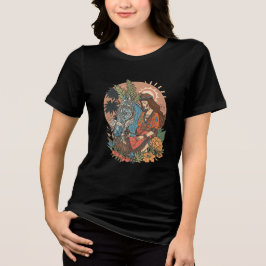 Mooie meisje met paard T-shirt| western cowgirl Tri-Blend Shirt