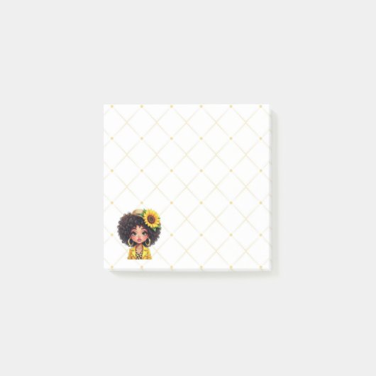 Mooie Meisje met Zonnebloem Post-it Notities Post-it® Notes (Voorkant)