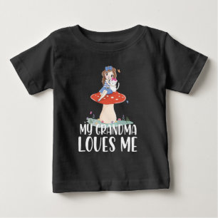 Mooie Meisje Op Paddenstoel Mijn Oma Houdt Van