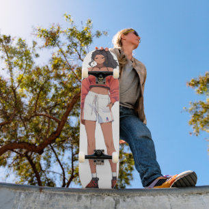 Mooie meisje sport anime persoonlijk skateboard