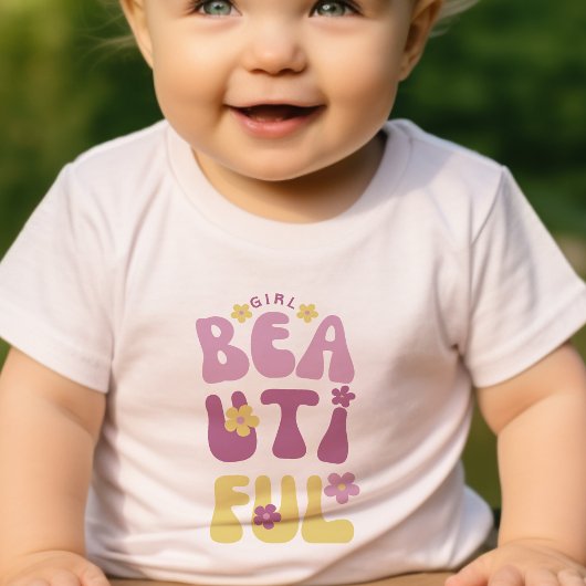 Mooie Meisje Typografie Schattigee Bloemen Kinder Shirts