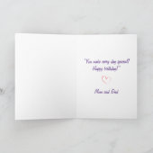 Mooie meisje volledige jurk prinses verjaardag kaart (Binnen)