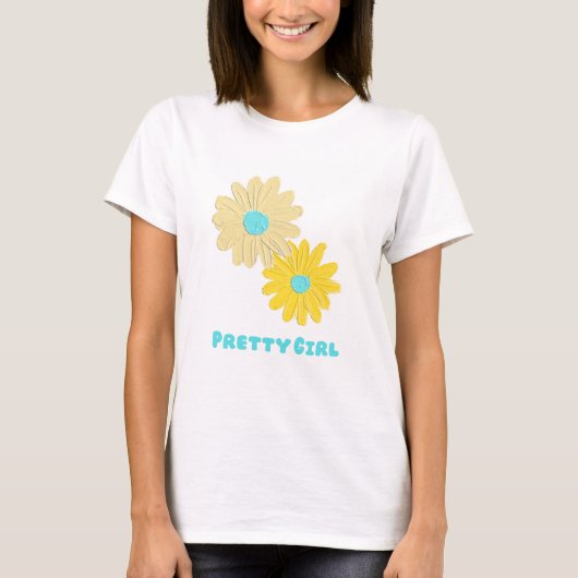 Mooie meisjes bloemen tshirt (Voorkant)