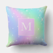 Mooie meisjes gepersonaliseerde monogram initiaal kussen (Achterkant)