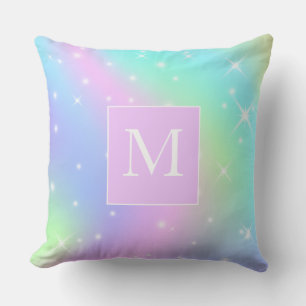 Mooie meisjes gepersonaliseerde monogram initiaal kussen