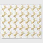 Mooie meisjes goudglitter unicorn cadeaupapier (Vlak)