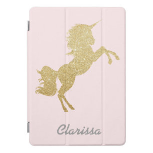 Mooie meisjes goudglitter unicorn iPad pro cover