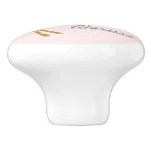 Mooie meisjes goudglitter unicorn keramische knop (Zijkant)