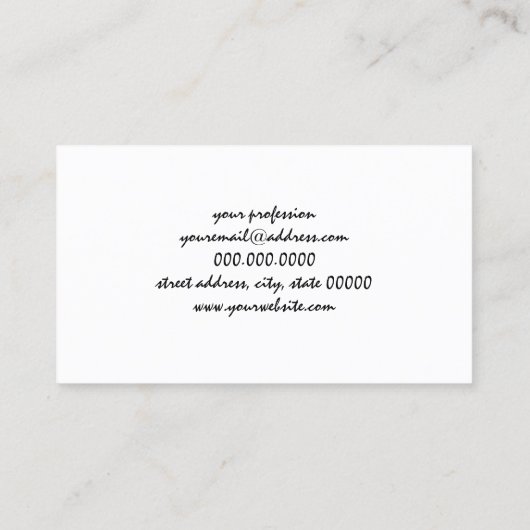 Mooie meisjes goudglitter unicorn visitekaartje (Achterkant)