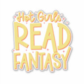 mooie meisjes lezen fantasie sticker (Voorkant)