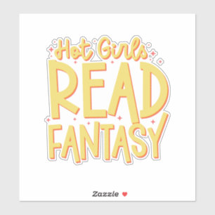 mooie meisjes lezen fantasie sticker