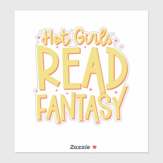 mooie meisjes lezen fantasie sticker (Vel)