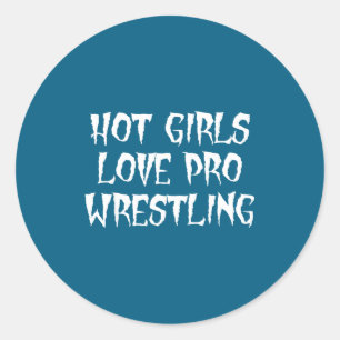 Mooie Meisjes Liefde Professioneel Worstelen Grapp Ronde Sticker