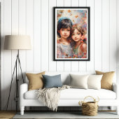 Mooie Meisjes met Bloemen Poster