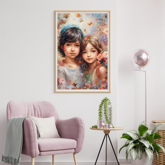 Mooie Meisjes met Bloemen Poster