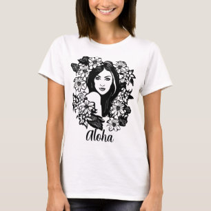 Mooie meisjes met drijvende lijn t-shirt