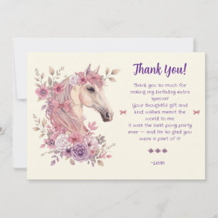 Mooie Meisjes Paarden Zachte Bloemen Paard Bedankkaart