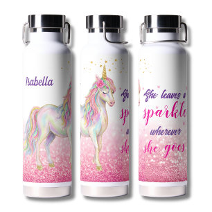 Mooie Meisjes Roze Glitter Eenhoorn Waterfles