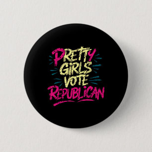 Mooie Meisjes Stemmen Republikeins Conservatief Pa Ronde Button 5,7 Cm