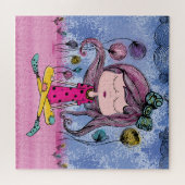 Mooie meisjes yogatekening legpuzzel (Horizontaal)