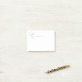 Mooie Meisjesachtige Aqua Lint Boog Briefpapier Post-it® Notes (Op bureau)