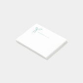 Mooie Meisjesachtige Aqua Lint Boog Briefpapier Post-it® Notes (Schuin)
