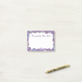 Mooie meisjesachtige bloemenrand pastel boho aange post-it® notes (Op bureau)