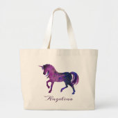 Mooie, meisjesachtige, gepersonaliseerde paarse wa grote tote bag (Voorkant)