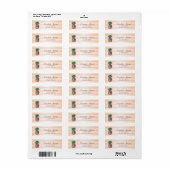 Mooie meisjesachtige gestreepte bloemige ananas etiket (Full Sheet)