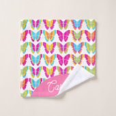 Mooie Meisjesachtige Kleurrijke Regenboog Vlinders Bad Handdoek (Wasdoekje)