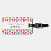 Mooie Meisjesachtige Meerkleurige Regenboog Vlinde Bagagelabel (Voorkant horizontaal)