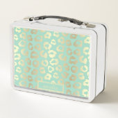 Mooie meisjesachtige mintgroene gouden luipaardpri (Achterkant)