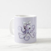 Mooie Meisjesachtige Paarse Octopus Koffiemok (Voorkant links)