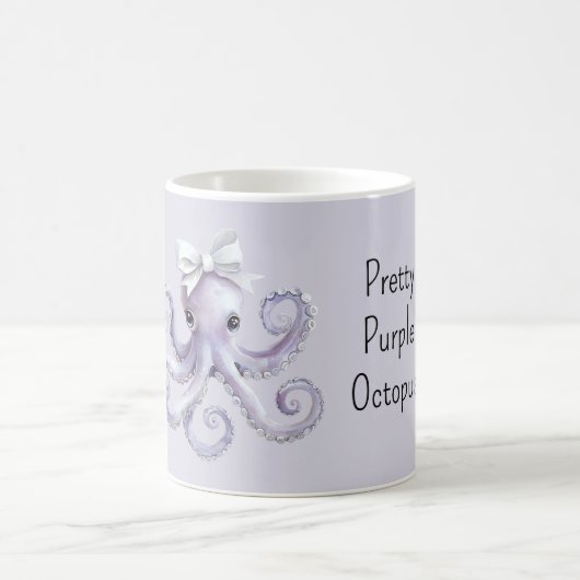 Mooie Meisjesachtige Paarse Octopus Koffiemok (Center)