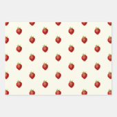 Mooie meisjesachtige roze aardbei witte crème  inpakpapier vel (Voorkant 3)