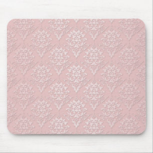 Mooie Meisjesachtige Roze Damast Patroon Muismat
