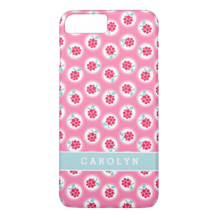 Mooie meisjesachtige roze framboos patronen monogr Case-Mate iPhone case