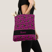 Mooie meisjesachtige roze magenta rozen Aangepaste Tote Bag (Dichtbij)