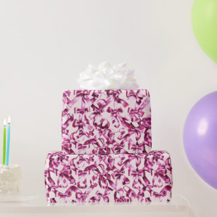 Mooie meisjesachtige roze satijnen esthetische lin cadeaupapier