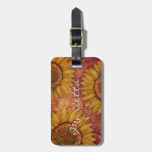 Mooie meisjesachtige rustieke boho-houten mooie zo bagagelabel (Voorkant verticaal)