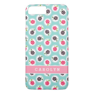 Mooie meisjesachtige turquoise framboos patronen m Case-Mate iPhone case