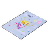 Mooie meisjesballonfee vlucht van fantasie geschen notitieboek (Linkerzijde)