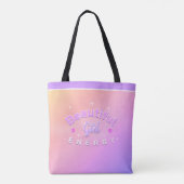 Mooie Meisjesenergie Gebogen Tekst Tote Bag (Achterkant)
