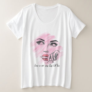 Mooie Meisjesgezicht Grote Maat T-shirt