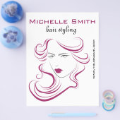 Mooie meisjesicoon paars haar Kapsalon branding Flyer (Enkel)