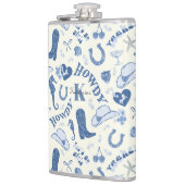 Mooie meisjesnaam in blauwe kust-cowgirl-monogram heupfles (Links)