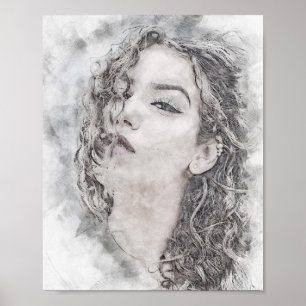 Mooie meisjesschets poster