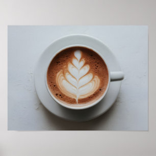 Mooie Melkschuim Latte Art op Hot Cocoa Poster